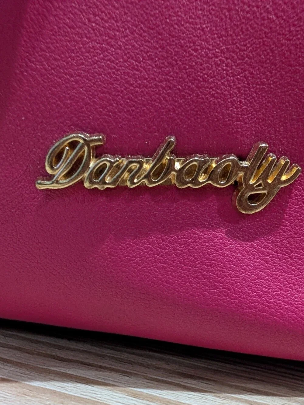 Structured Pink and Black Satchel‎ with Gold Accents